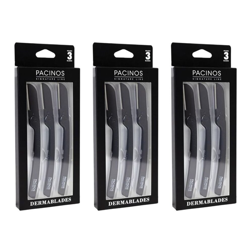 Pacinos Signature Line Derma Blades for Men, 3 Boxes Includes 9 Blades